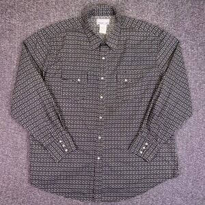 Wrangler Wrancher Shirt Men 2XL XXL Gray Paisley Cowboy Western Rodeo Pearl Snap